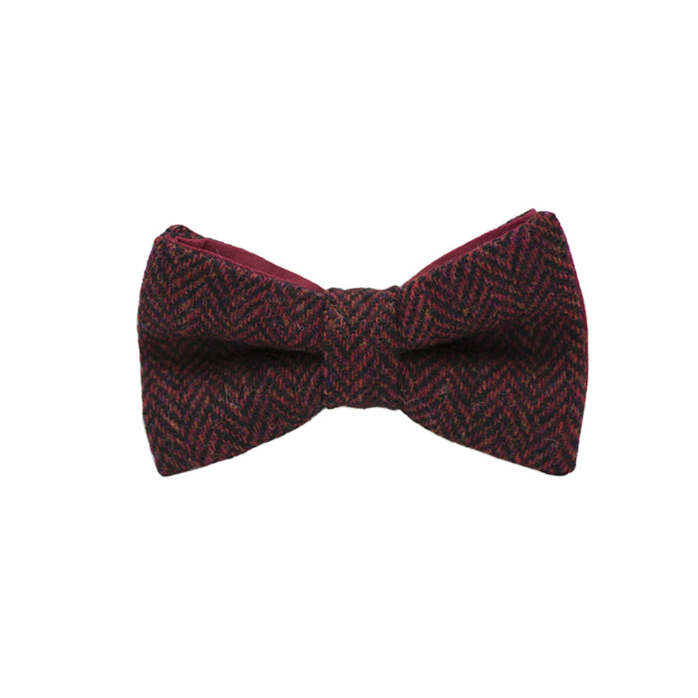 Jaggs - Nœud papillon Tweed "Dundee" - Chevron rouge