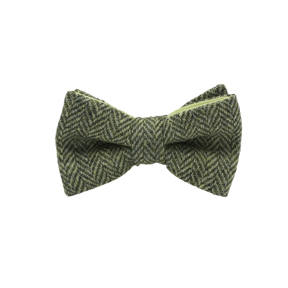 Jaggs - Nœud papillon Tweed "Dundee" - Chevron vert