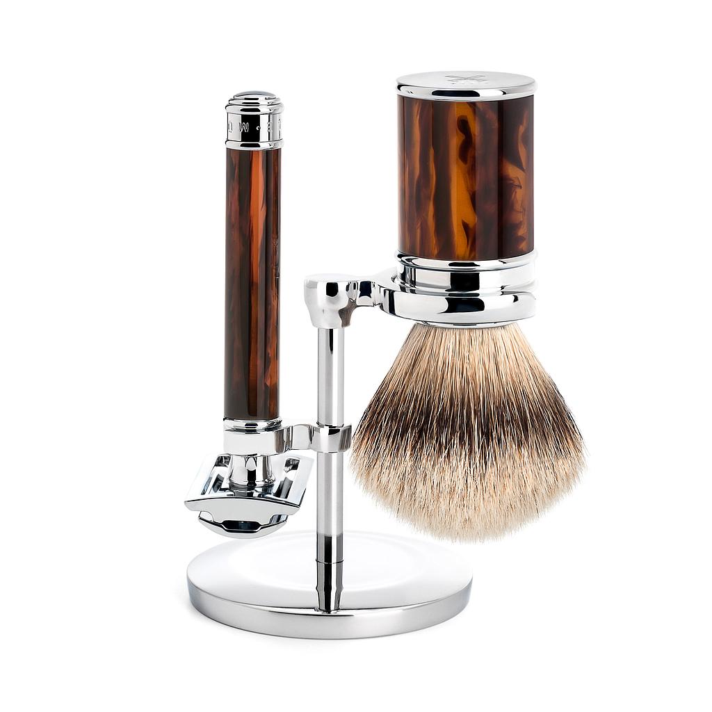 Muehle - Traditional - 3-piece shaving set - Tortoiseshell resin