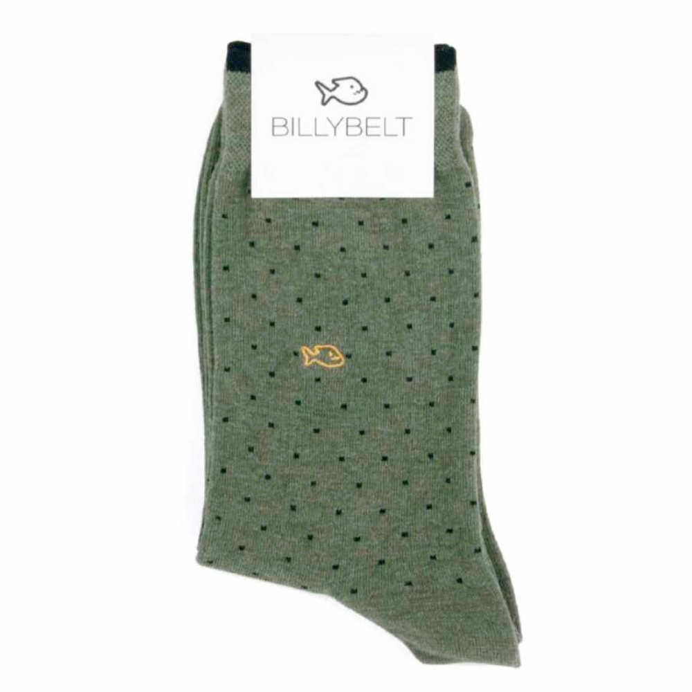 BillyBelt - Chaussettes en coton peigné Square - Kaki