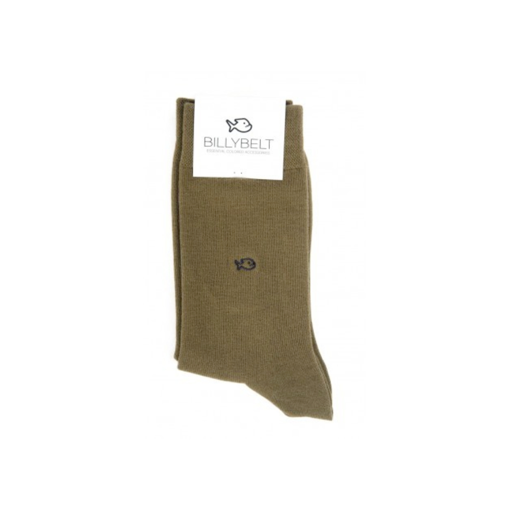BillyBelt - Chaussettes Coton Unie - Vert Kaki