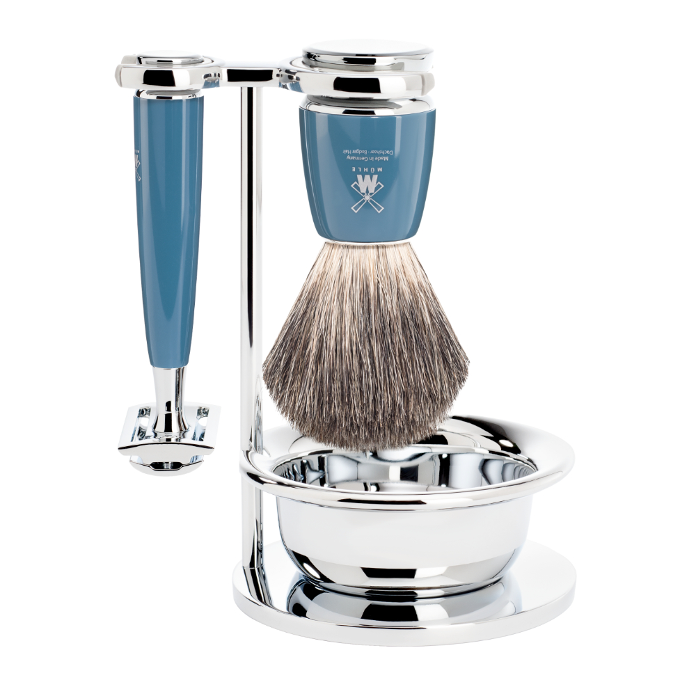 Muehle - Rytmo - 3 Piece Shaving Set - Blue Resin