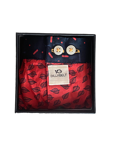 BillyBelt - Organic cotton boxer shorts - Red Jungle - Size L
