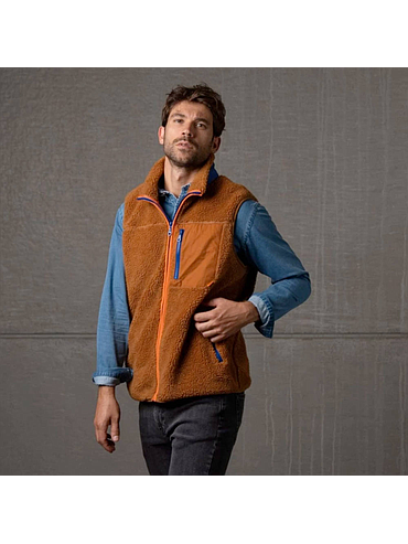 BillyBelt - Sleeveless Sherpa Jacket - Camel - XL