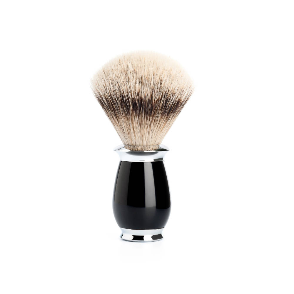 Muehle - Purist - Blaireau Silvertip - Résine noire - 21mm