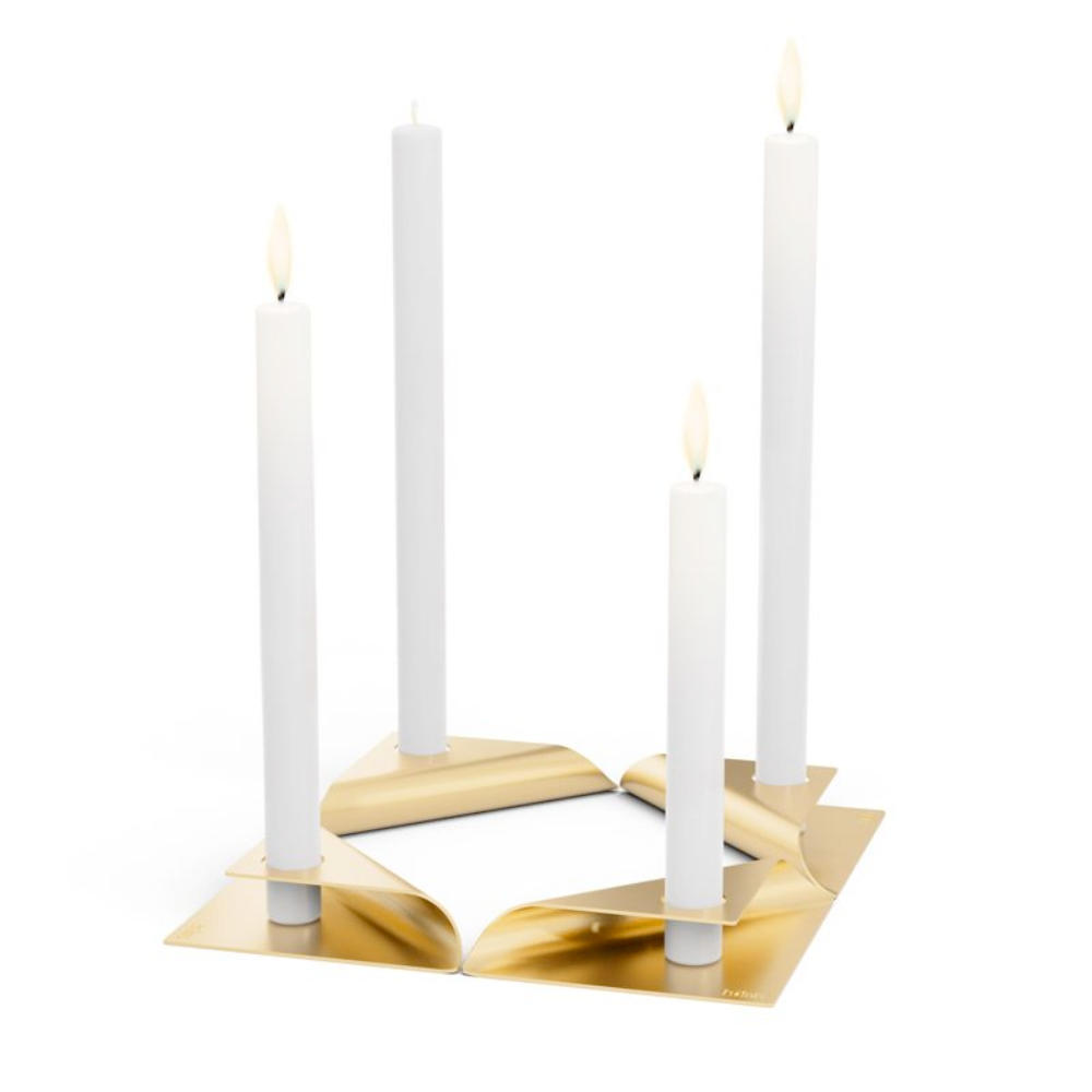 Hofats - SQUARE CANDLE gold (4 stuk)