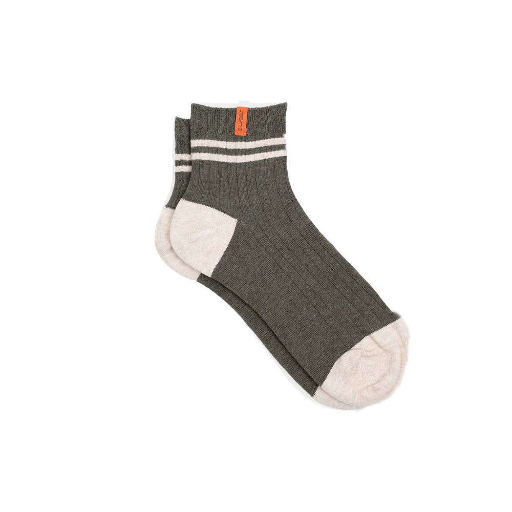BillyBelt - Chaussettes mi-hautes - Kaki, rayé orange